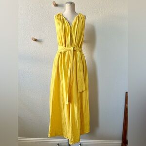 Apiece Apart Sleeveless Isla Jumpsuit in Sun Yellow Size 4 100% Cotton Gauze